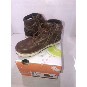 Jumping Beans Boys Winter Boots Cognac Brown Easy Zip‎ Toddler Size 10 T